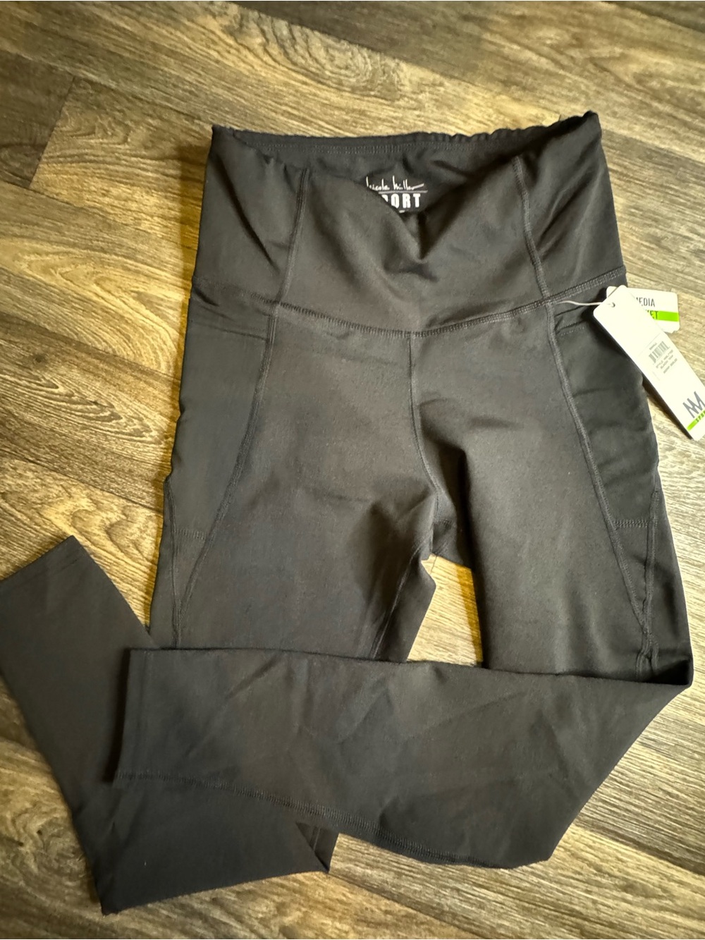 Nicole Miller Sport Black High-Rise Girls' Active Leggings